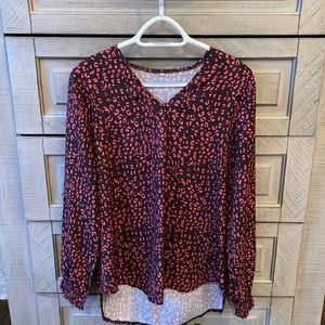 Black and res cheetah print blouse